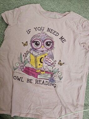 The Children's Place Pink Owl Reading Graphic Tee